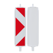 Plastic traffic panel type 60 | film RA2/B, arrowed | on one side indicating right | red / white